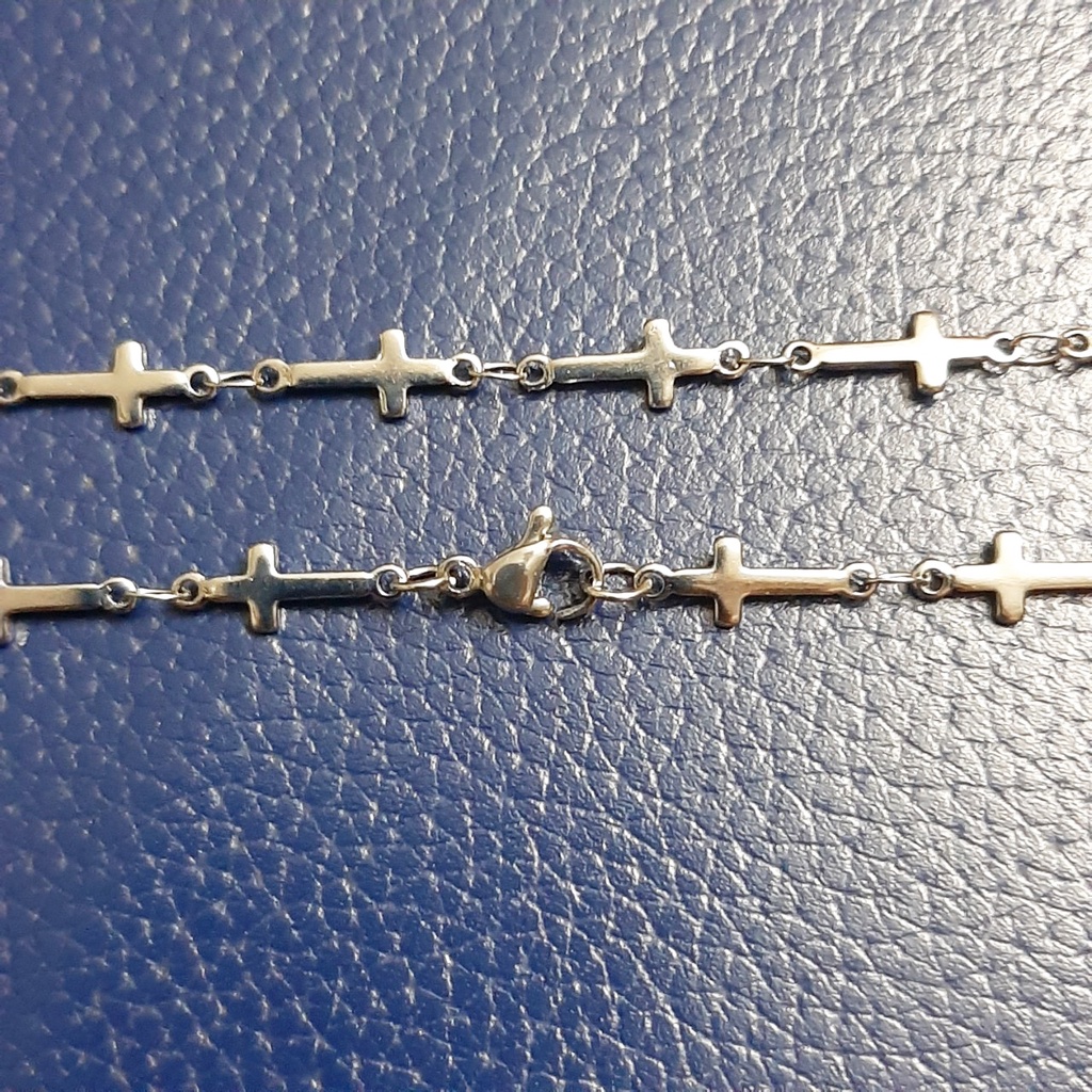 Dây chuyền inox kiểu chuỗi thánh giá 2mm đẹp, không đen, không gỉ, hợp thời trang