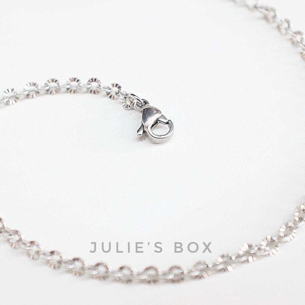 Vòng Tay Titan Unisex Xích Nhuyễn Nhỏ Basic Không Đen Không Hoen Gỉ Không Phai Màu Không Ngứa Bền julies box 66 bracelet