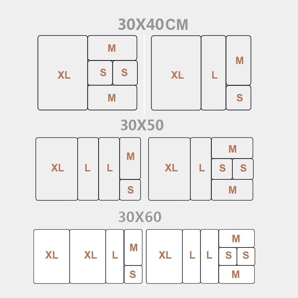 Bộ Khay Chia Ngăn Kéo Tủ Nhiều Size 02 dễ sử dụng gọn gàng mica nâu xịn - NHÀ GỌN KHÔNG CẦN DỌN