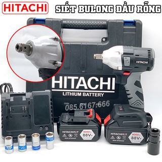 [Chính Hãng] Máy vặn ốc bulong Hitachi 88V - 2 TRONG 1 - 2 Pin - TẶNG 6 KHẨU DÀI + ĐẦU KHOAN SẮT