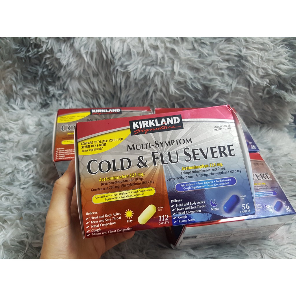Viên uống kirkland cold & flu severe multi symptim 168 viên