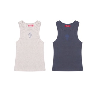 Áo ba lỗ ERRORIST Cross Sleeveless phối chéo màu xanh / be