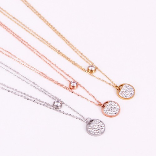 Dây Chuyền Nữ 2 Tầng Titan Ko Đen TT 2564