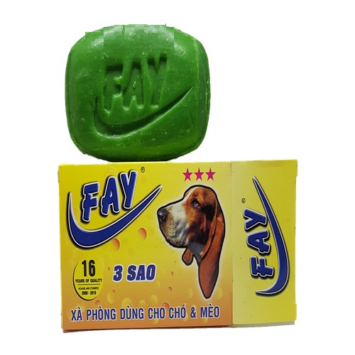 Bánh Xà bông tắm chó mèo FAY 3 sao cục 100gr sạch ve bọ chét, thơm lâu hơn