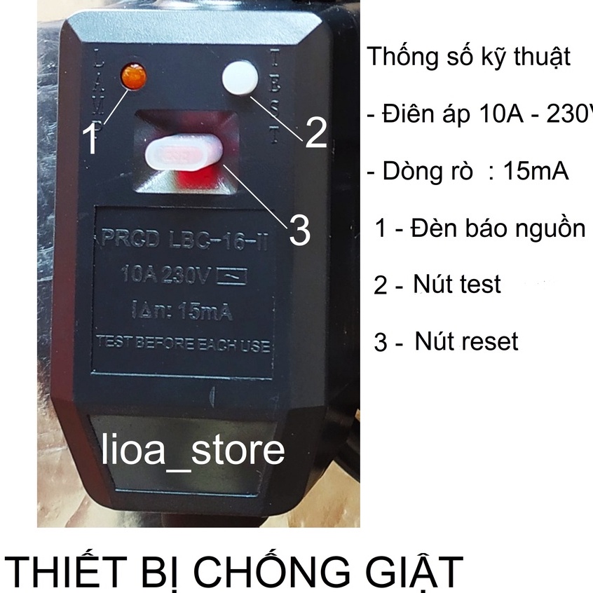 Ổ cắm dân dụng CHỐNG GIẬT 6D33NCG