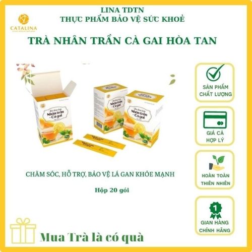 Trà Nhân trần cà gai hòa tan thảo dược thiên nhiên, thanh nhiệt, mát gan, bảo vệ gan.