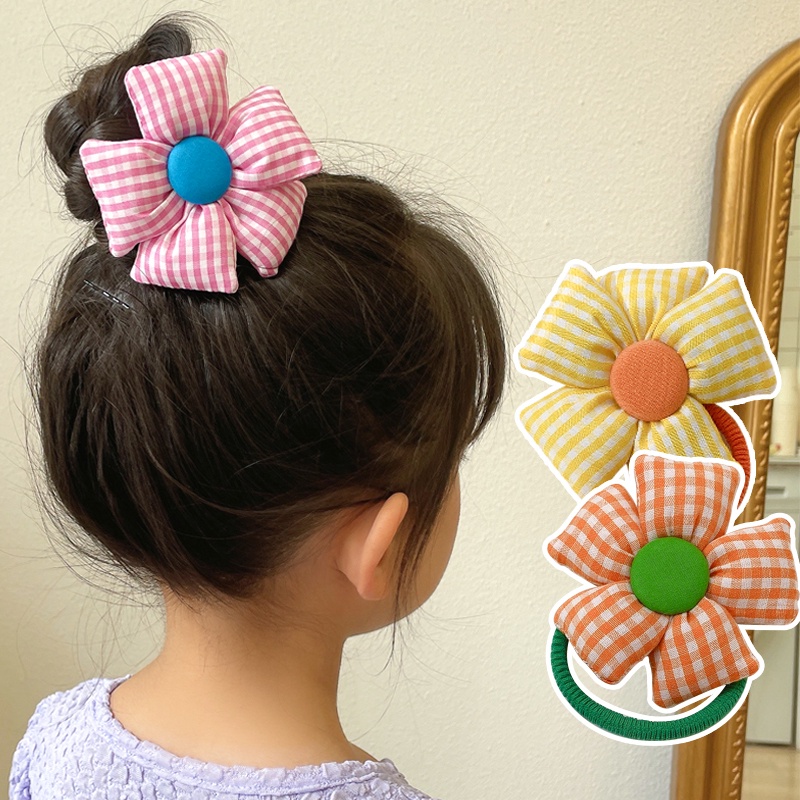 Dây Cột Tóc Cao Su Họa Tiết Hoa Hướng Dương Dễ Thương Xinh Xắn Cho Bé Gái