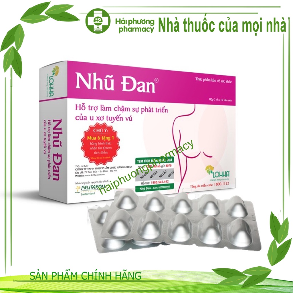 NHŨ ĐAN Hộp 20 viên - Hỗ trợ điều trị u xơ, u nang tuyến vú