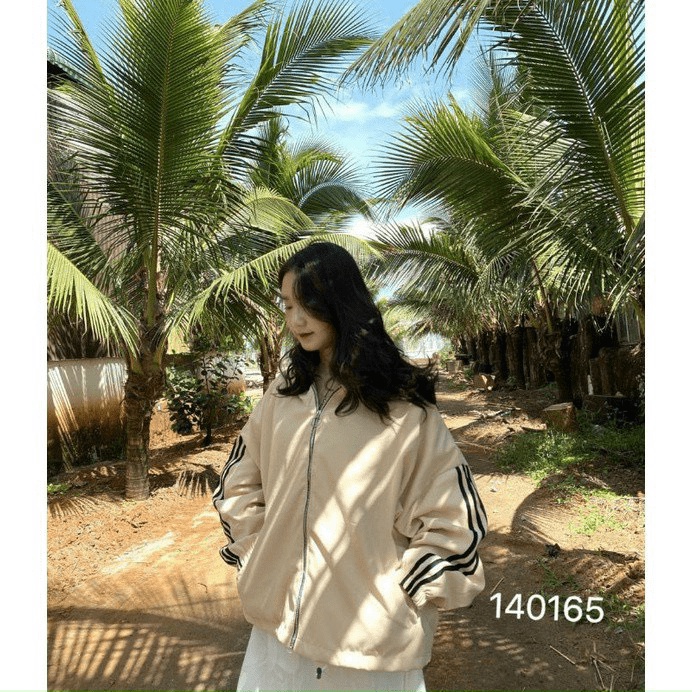 ÁO KHOÁC DA LỘN NỮ PHỐI 3 VIỀN SỌC TAY CAO CẤP CHẤT LIỆU BAO MÁT VALENTINA SHOP