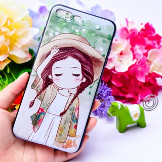 Ốp Lưng Iphone - Cô Gái Đội Nón Tai Bèo - 5/5s/6/6s/6+/6s+/7/8/7+/8+