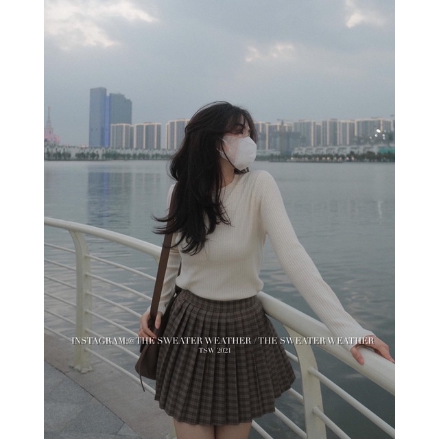 (Ảnh thật) Áo len gân trơn cổ tròn dài tay basic the.sweaterweather TSW | BigBuy360 - bigbuy360.vn