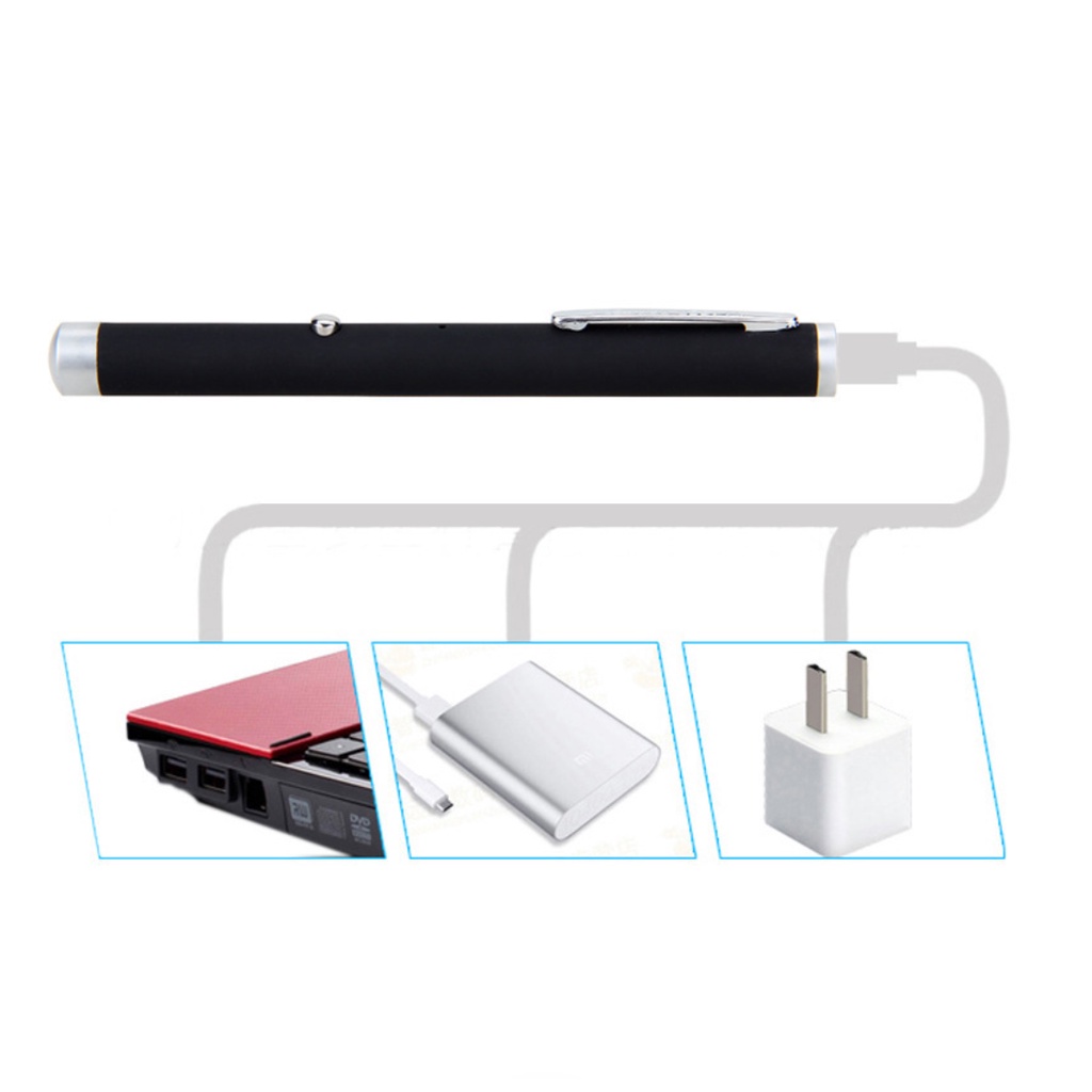 Con Trỏ Laser USB201 Điểm Đơn Màu Xanh Lá / Đỏ / Xanh Dương / Tím Có Thể Sạc Lại