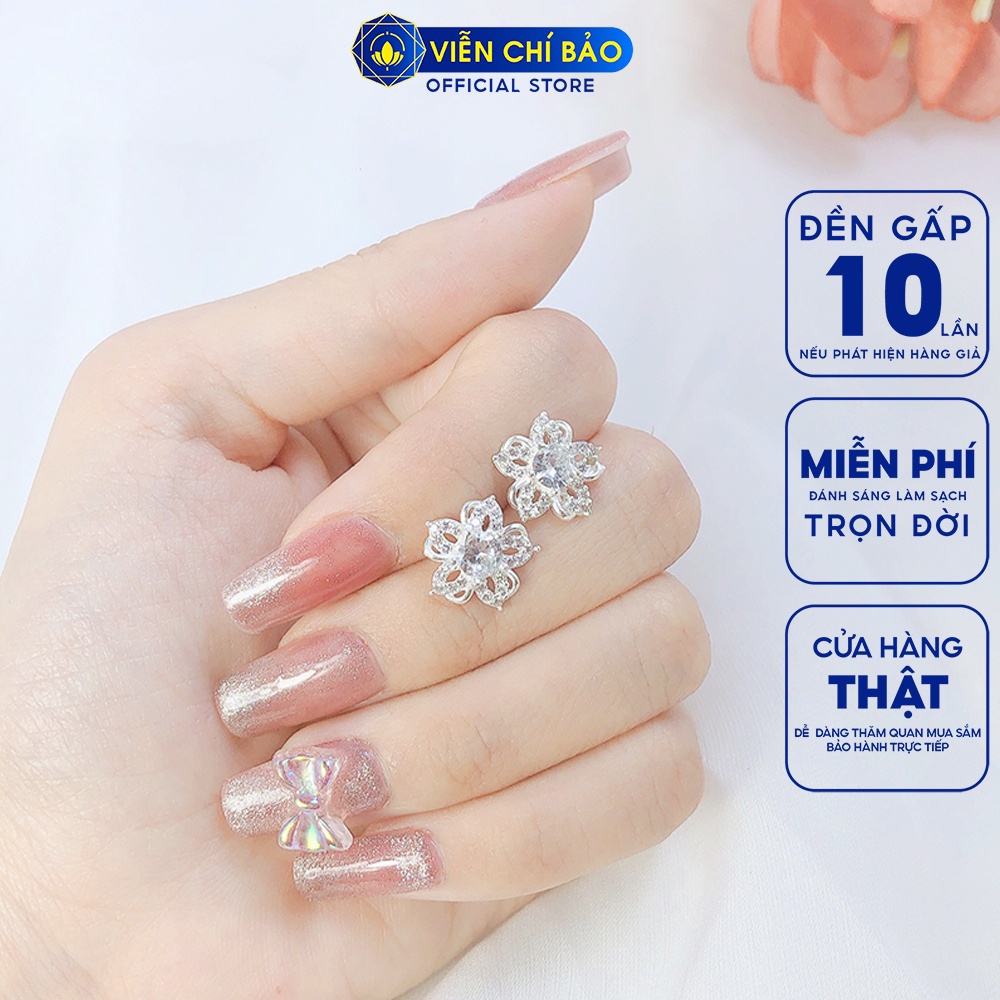 Bông tai bạc nữ hoa Baby chất liệu bạc 925 thời trang phụ kiện trang sức Viễn Chí Bảo B400107