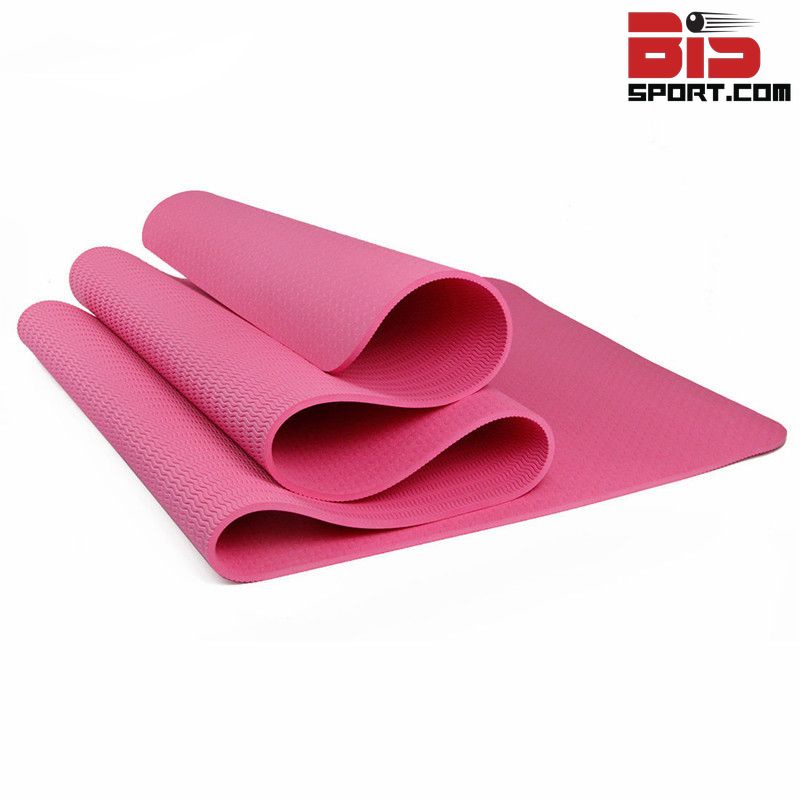 Thảm Tập Yoga TPE dày 8mm Chống Trượt - Thảm Tập Thể Dục, Gym  - tham tập yoga- Cực Êm, Bám Dính Sàn - Màu Hồng