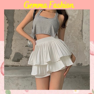 Chân Váy Ngắn 2 Tầng - Chân Váy Xếp Ly Dáng Xoè (2 màu: trắng, đen) A084