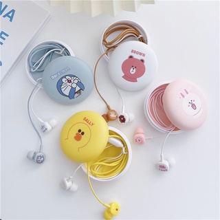 Tai nghe nhét tai có dây 3.5mm có mic phong cách hoạt hình dễ thương cho học sinh