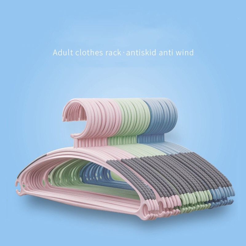 Set 5 Móc Treo Quần Áo Bằng Nhựa Siêu Dày Tiết Kiệm Không Gian Chống Trượt