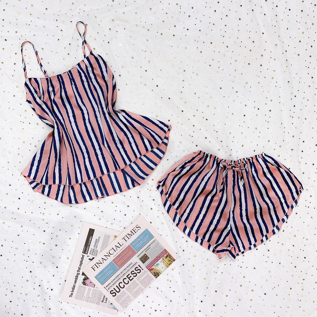 Đồ Ngủ Sexy - Đồ Ngủ 2 Dây Nữ Sexy Gợi Cảm Chất Satin Mặc Ngủ Mát Freesize - Linqu Sleepwear