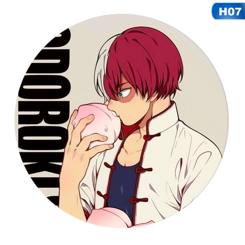 flowersqueen Ghim cài áo tròn bằng acrylic in hình hoạt họa My Hero Academia 3