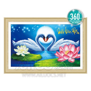 Thanh lý_tranh đính đá tình yêu thiên nga mãi yêu al77315 _ chưa đính