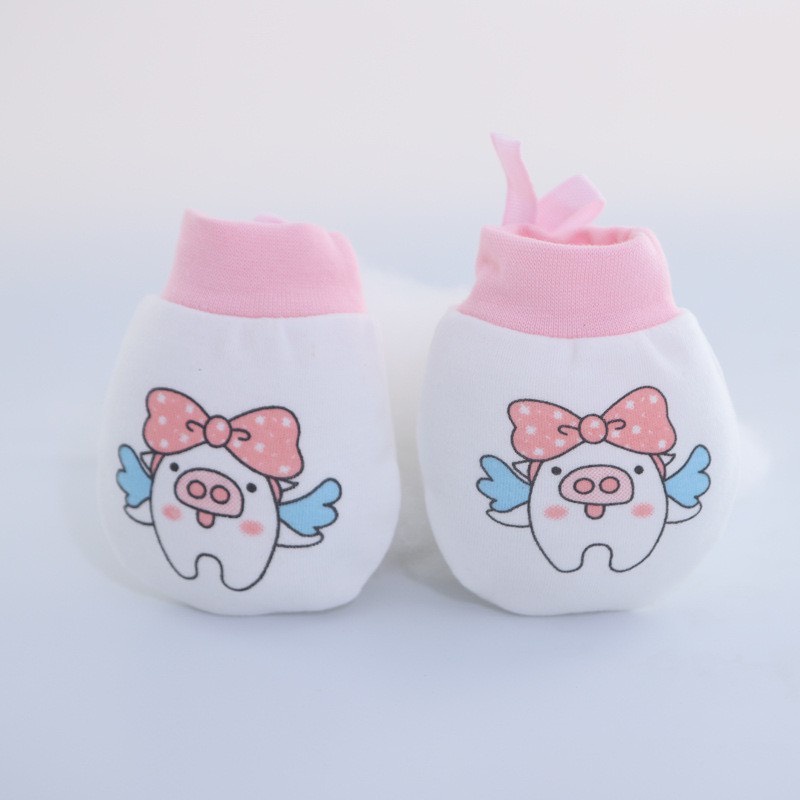 Bao chân tay sơ sinh họa tiết hoạt hình dễ thương chất liệu cotton