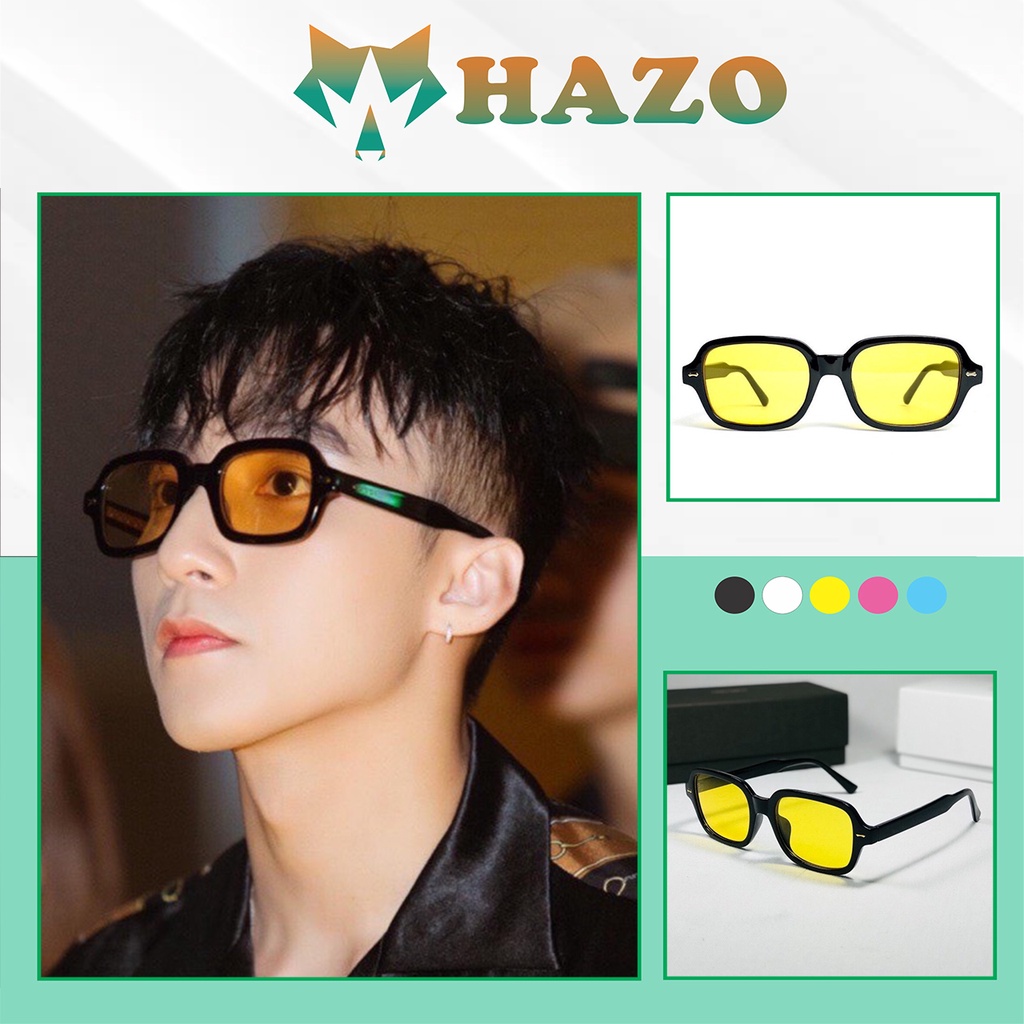 Mắt Kính Thời Trang Y2K Đính Vạch Chân Nhựa Form Oval 630 Phong Cách Ulzzang Siêu Xinh - Hazo