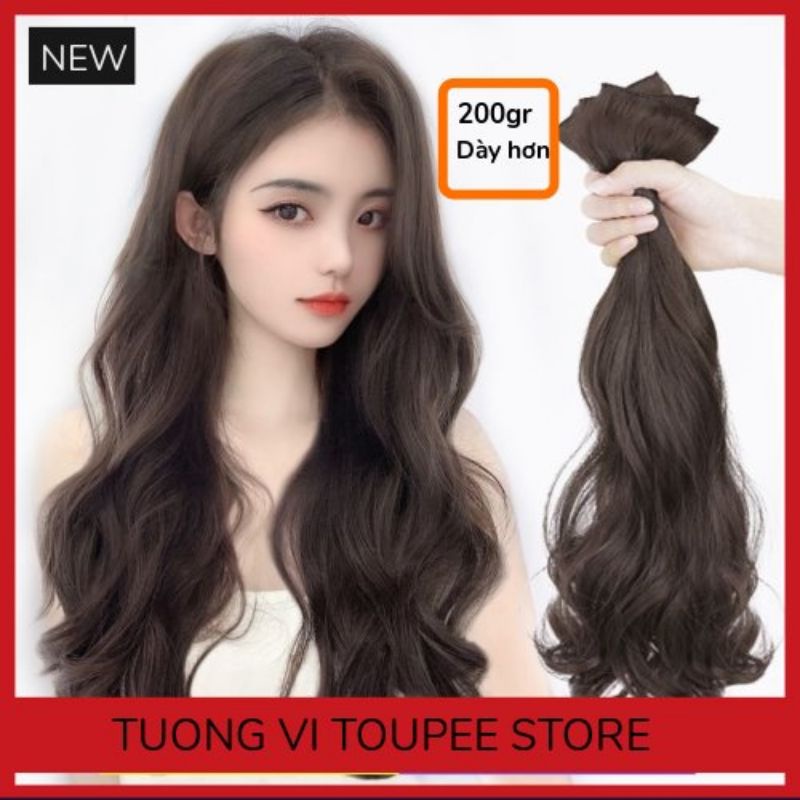 (Loại Dày 200gr) Set Tóc Giả Kẹp 3 Dải Dợn Lớn Tơ Siêu Cấp Mềm Đẹp