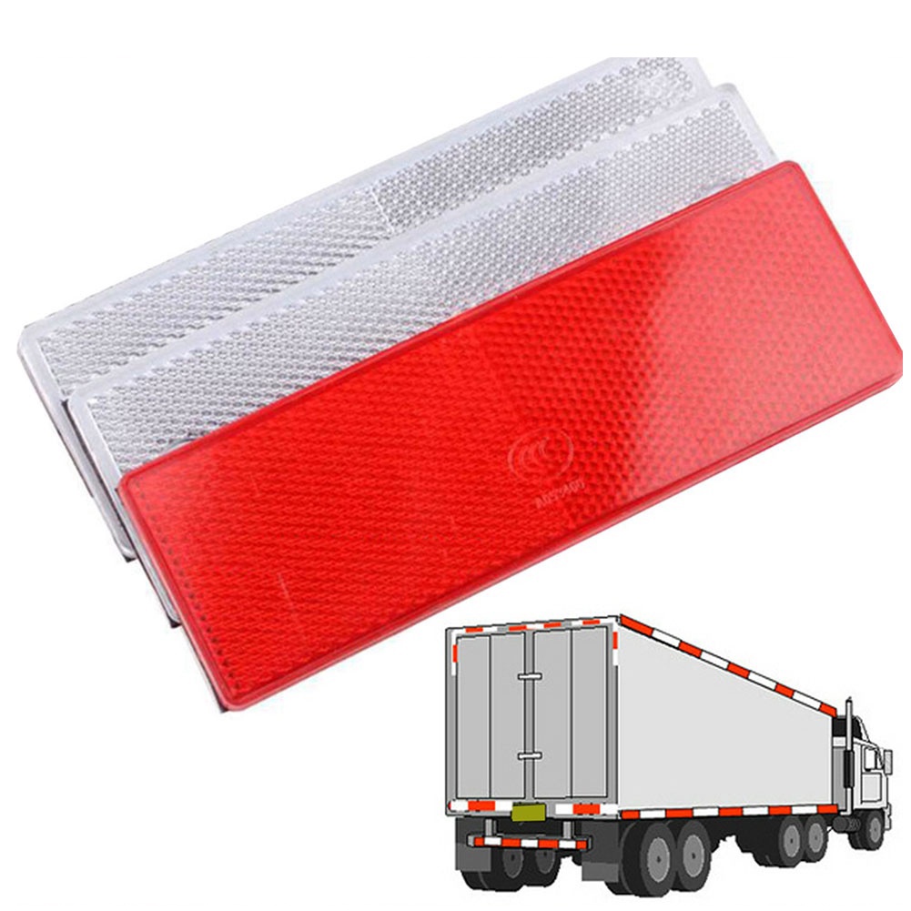 Tấm Phản Quang Gắn Thân Xe Ô Tô Trắng Và Đỏ, Độ Dính Mạnh, Dễ Lắp Đặt