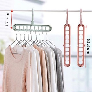 Combo 10 móc treo quần áo 9 lỗ tiện lợi bằng nhựa bền đẹp mẫu mới