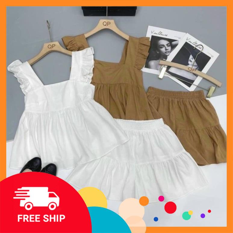 [SupperSale] Sét Áo Baybedol Cánh Tiên Kèm Quần Short Giả Váy 2 Tầng