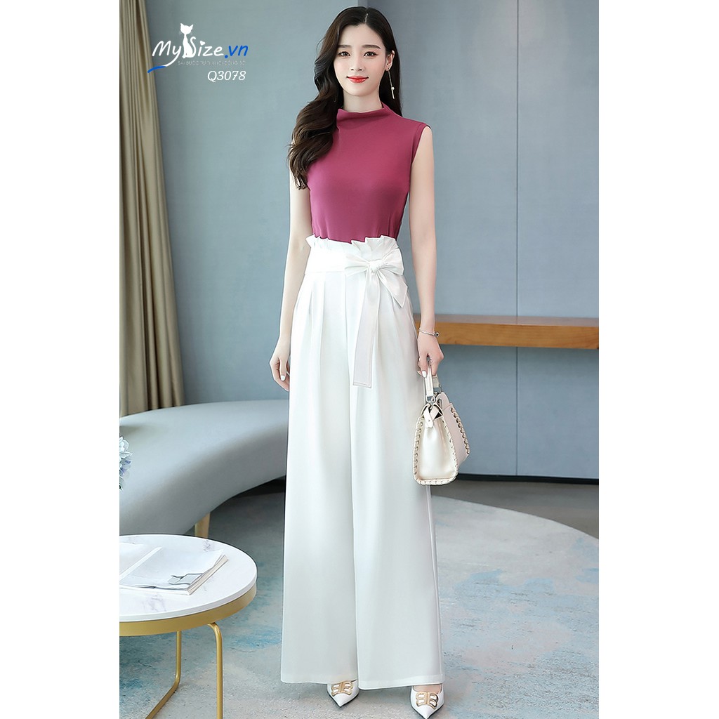 Quần ống rộng thắt nơ xếp ly 3 màu cá tính Q3078 - MYSIZE | BigBuy360 - bigbuy360.vn