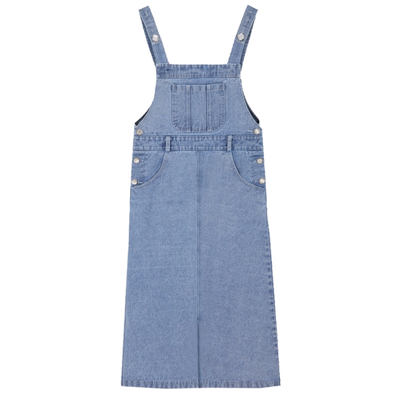 Váy Yếm Denim Dáng Chữ A Lưng Cao Thoáng Khí Thời Trang Mùa Xuân | BigBuy360 - bigbuy360.vn