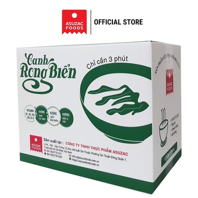 Thùng 12 hộp Canh rong biển Asuzac 5 vị (đậu hũ, miso, hến, thịt bò, tôm)