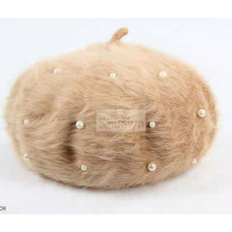 Nón mũ beret lông thỏ thời trang Hàn Quốc