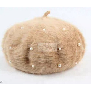 Nón mũ beret lông thỏ thời trang Hàn Quốc