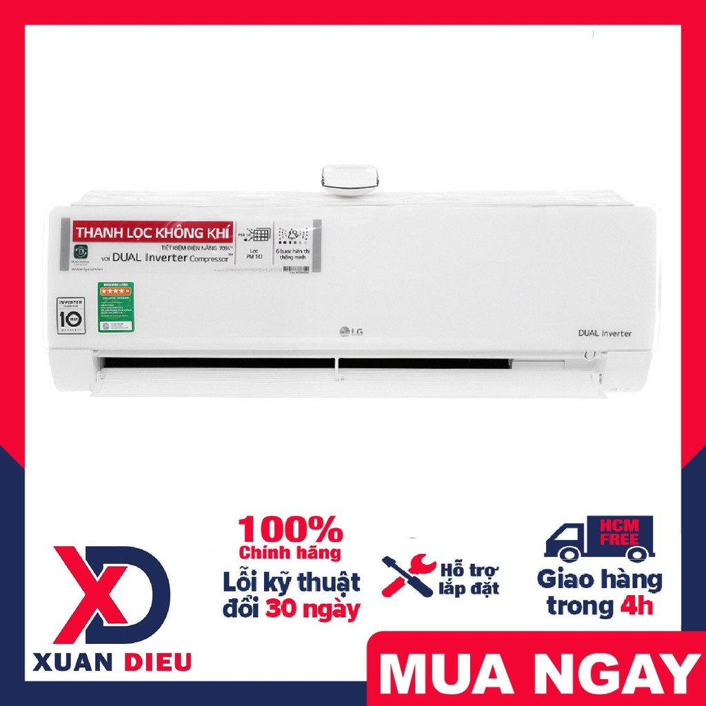 Máy lạnh LG Wifi Inverter 1.5 HP V13APF Động cơ Dual Inverter - làm lạnh nhanh hơn 40%, tiết kiệm điện lên đến 70%,