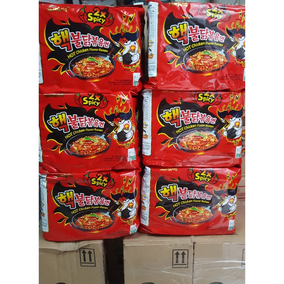 Mì khô Gà Siêu Cay 2X Spicy Samyang gói 140g