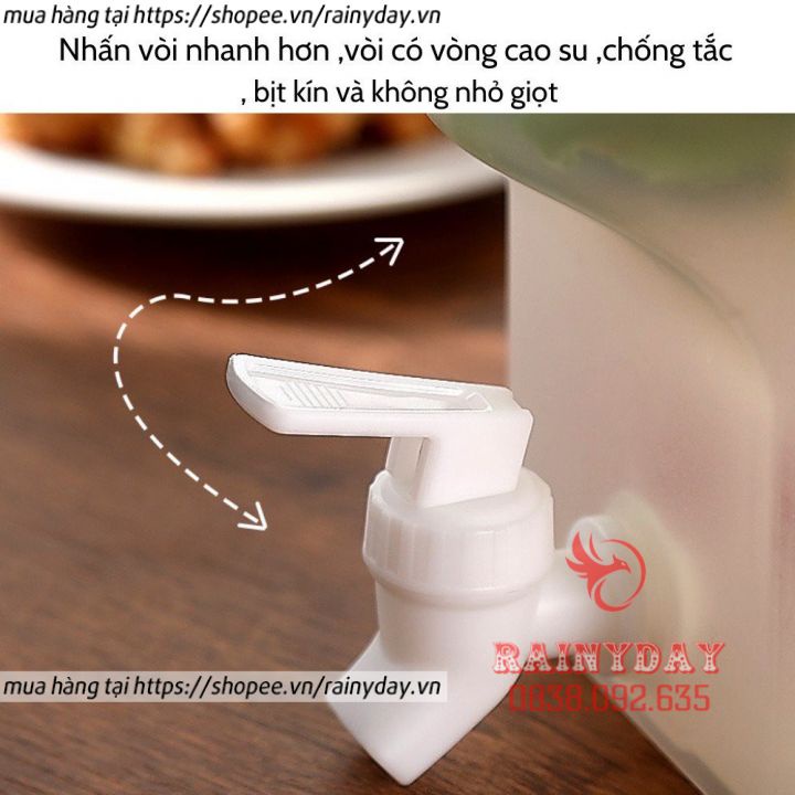 Bình đựng nước để tủ lạnh có vòi 3.5L Việt Nhật, bình nước tủ lạnh có vòi bằng nhựa cao cấp hàng Việt Nam