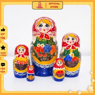 Búp bê nga matryoshka b75 bộ 5 con cao 18 cm