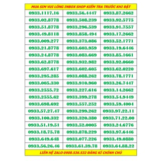 sim số đẹp mobifone 0933 dễ nhớ