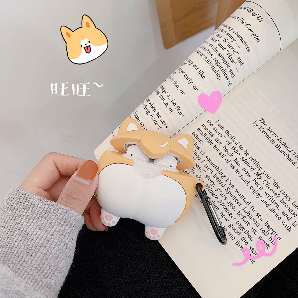 Airpods Case ⚡Freeship ⚡ MÔNG XINH CORGI Case Tai Nghe Không Dây Air-pods 1/ 2/ i12/ Pro - TGDĐ89