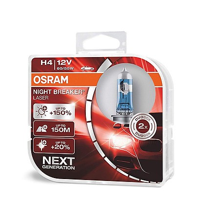 Bóng Đèn Halogen Tăng Sáng 150% OSRAM NIGHT BREAKER LASER H4 12v 60/55w