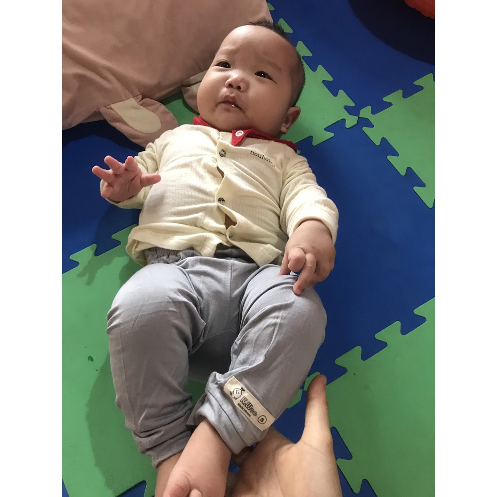 Xả kho (size 4-8kg) quần chục/ quần dài THU ĐÔNG vải COTTON thun lạnh K.WOO cho bé trai/ gái