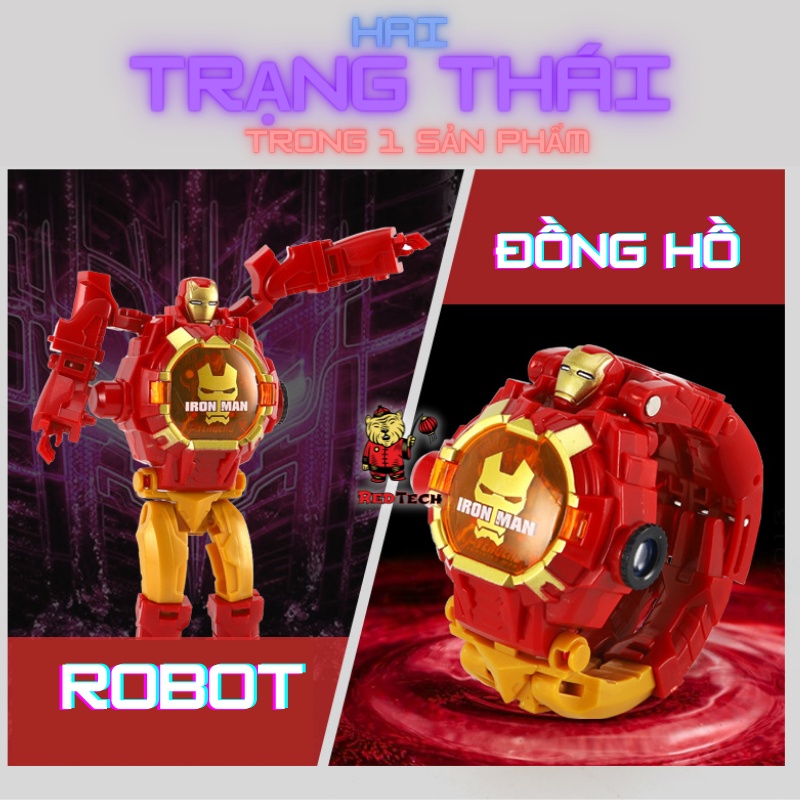 Đồng hồ biến hình siêu nhân 3 chế độ - xem giờ, chiếu ảnh, biến hình Redtech.