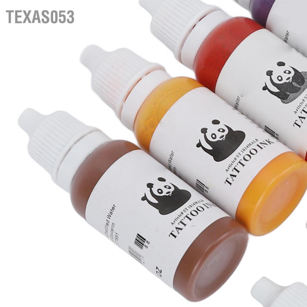 [Hàng Sẵn] Set 10 Mực Xăm Hình Chuyên Nghiệp15ml Màu Sắc Sống Động Tươi Sáng【Texas053】