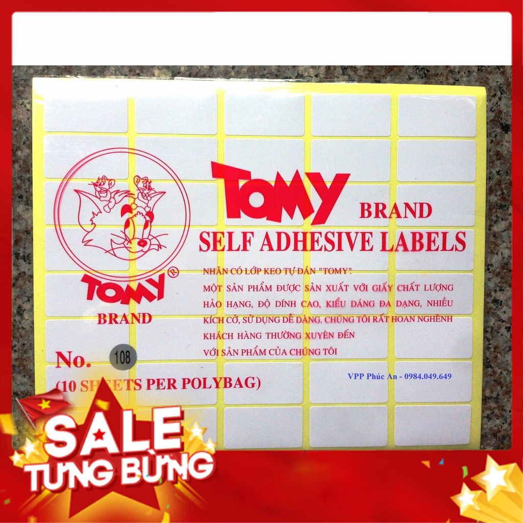 Giấy decal tomy A5 - các mã hình chữ nhật (Mã 99-113, 119-124)٩(^‿^)۶