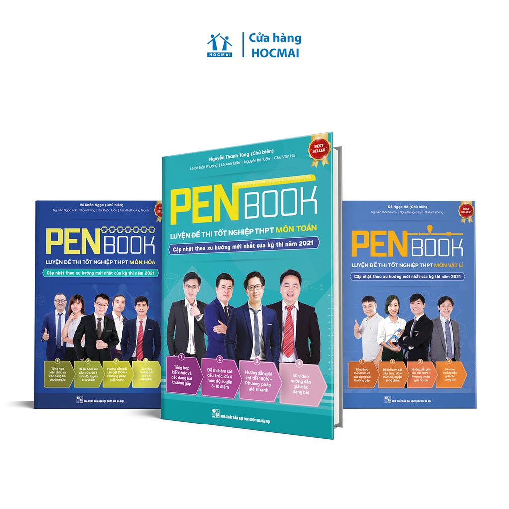 [Mã LIFEXANH03 giảm 10% đơn 500K] Sách - Combo khối A - PENBOOK Luyện đề thi Tốt nghiệp THPT - Bộ 3 môn Toán, Lí, Hóa