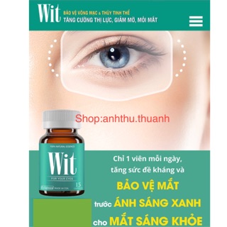✅ (CHÍNH HÃNG) WIT - THỰC PHẨM BẢO VỆ MẮT, TĂNG CƯỜNG THỊ LỰC