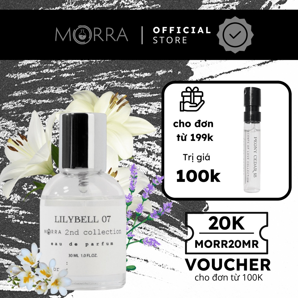 Nước Hoa Nữ Morra Lilybell 07 Chai 30ml Nguyên Liệu Nhập Pháp Hương Thơm Sang Trọng, Nhẹ Nhàng, Ngọt Ngào