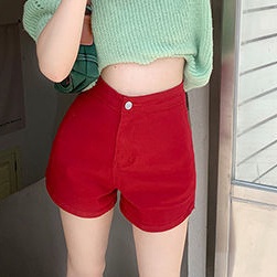 Quần Short Denim Lưng Cao Thời Trang Mùa Hè Cho Nữ